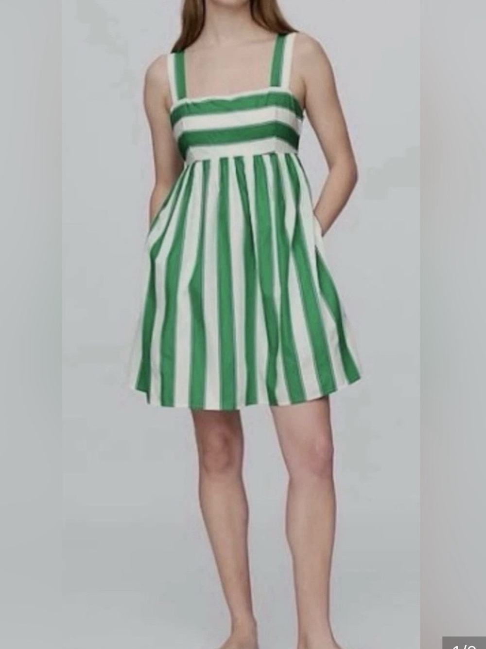 NWT Gap Green and White Striped Mini Dress